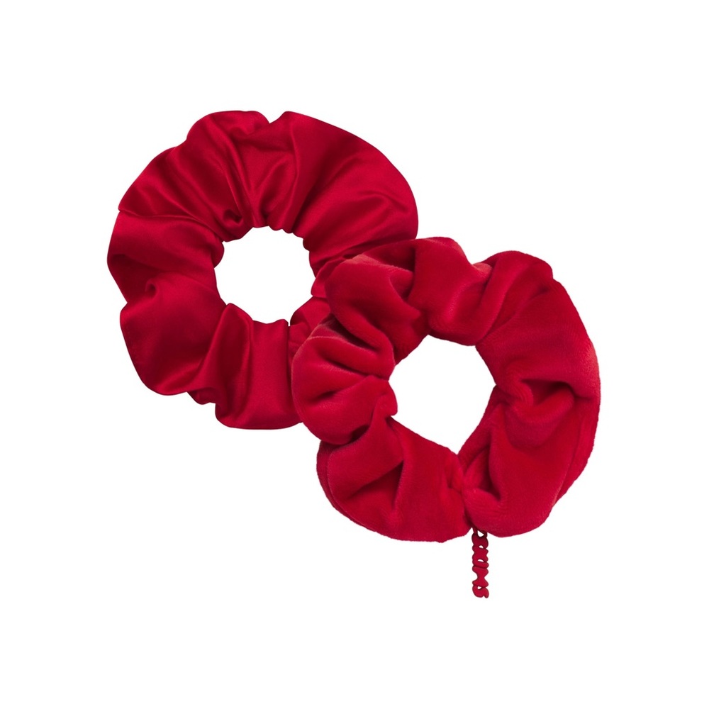 Skims Satin And Velour Scrunchie 2 Pack